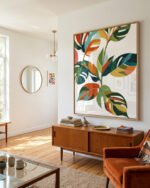 Botanical plants nature color-block fine art print titled “Thinker & Maker” by Uma Gokhale for contemporary interiors
