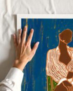 Figurative conceptual portrait painterly fine art print titled “The unsinkable spirit” by Uma Gokhale for contemporary interiors