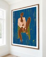 Figurative conceptual portrait painterly fine art print titled “The unsinkable spirit” by Uma Gokhale for contemporary interiors