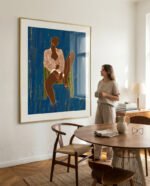 Figurative conceptual portrait painterly fine art print titled “The unsinkable spirit” by Uma Gokhale for contemporary interiors