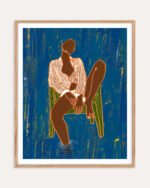 Figurative conceptual portrait painterly fine art print titled “The unsinkable spirit” by Uma Gokhale for contemporary interiors