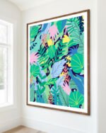 Abstract nature botanical painterly Jungle fine art print titled “Wild Jungle” by Uma Gokhale for contemporary interiors
