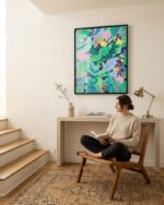 Abstract nature botanical painterly Jungle fine art print titled “Wild Jungle” by Uma Gokhale for contemporary interiors