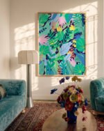 Abstract nature botanical painterly Jungle fine art print titled “Wild Jungle” by Uma Gokhale for contemporary interiors