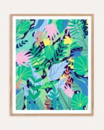 Abstract nature botanical painterly Jungle fine art print titled “Wild Jungle” by Uma Gokhale for contemporary interiors