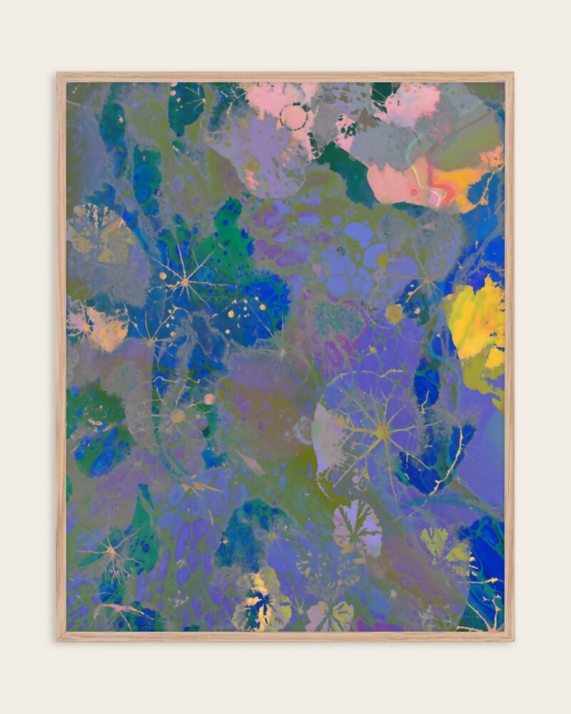 Floral Abstract Botanical nature fine art print titled “Wildflower Haze” by Uma Gokhale for contemporary interiors