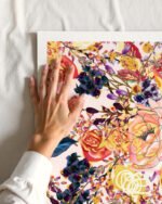 Floral Abstract Botanical nature graphic painterly fine art print titled “Rustic Floral” by Uma Gokhale for contemporary interiors