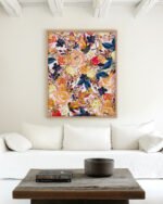 Floral Abstract Botanical nature graphic painterly fine art print titled “Rustic Floral” by Uma Gokhale for contemporary interiors