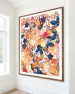 Floral Abstract Botanical nature graphic painterly fine art print titled “Rustic Floral” by Uma Gokhale for contemporary interiors