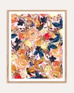 Floral Abstract Botanical nature graphic painterly fine art print titled “Rustic Floral” by Uma Gokhale for contemporary interiors
