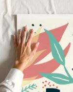 Abstract botanical painterly fine art print titled “Rustic Sunset” by Uma Gokhale for contemporary interiors