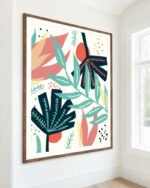 Abstract botanical painterly fine art print titled “Rustic Sunset” by Uma Gokhale for contemporary interiors