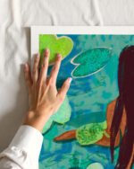 Figurative nature serene lotus pond nude Painterly fine art print titled “The art of being grateful” by Uma Gokhale for contemporary interiors Figurative nature serene lotus pond nude Painterly fine art print titled “The art of being grateful” by Uma Gokhale for contemporary interiors