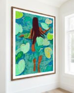 Figurative nature serene lotus pond nude Painterly fine art print titled “The art of being grateful” by Uma Gokhale for contemporary interiors Figurative nature serene lotus pond nude Painterly fine art print titled “The art of being grateful” by Uma Gokhale for contemporary interiors