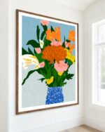 Flower Pot botanical painterly fine art print titled “Potted Happiness” by Uma Gokhale for contemporary interiors