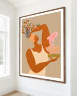 Figurative botanical painterly fine art print titled “Fish & Oranges” by Arty Guava in collaboration with 83 Oranges for contemporary interiors