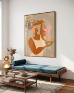 Figurative botanical painterly fine art print titled “Fish & Oranges” by Arty Guava in collaboration with 83 Oranges for contemporary interiors