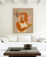 Figurative botanical painterly fine art print titled “Fish & Oranges” by Arty Guava in collaboration with 83 Oranges for contemporary interiors