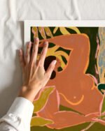Figurative botanical painterly fine art print titled “Lazy” by Arty Guava in collaboration with 83 Oranges for contemporary interiors