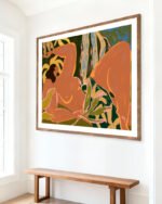 Figurative botanical painterly fine art print titled “Lazy” by Arty Guava in collaboration with 83 Oranges for contemporary interiors