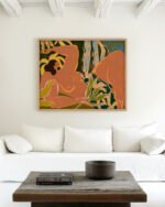 Figurative botanical painterly fine art print titled “Lazy” by Arty Guava in collaboration with 83 Oranges for contemporary interiors