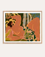Figurative botanical painterly fine art print titled “Lazy” by Arty Guava in collaboration with 83 Oranges for contemporary interiors