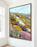 Botanical floral meadow garden nature painterly fine art print titled “Bloomscape” by 83 Oranges Uma Gokhale for contemporary interiors