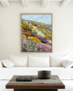 Botanical floral meadow garden nature painterly fine art print titled “Bloomscape” by 83 Oranges Uma Gokhale for contemporary interiors