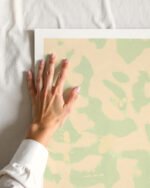 Abstract neutral pastel soft colored Camo painterly fine art print titled “Sage Whisper” by 83 Oranges/Uma Gokhale for contemporary interiors