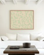 Abstract neutral pastel soft colored Camo painterly fine art print titled “Sage Whisper” by 83 Oranges/Uma Gokhale for contemporary interiors