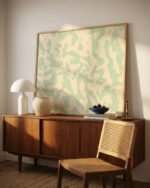 Abstract neutral pastel soft colored Camo painterly fine art print titled “Sage Whisper” by 83 Oranges/Uma Gokhale for contemporary interiors