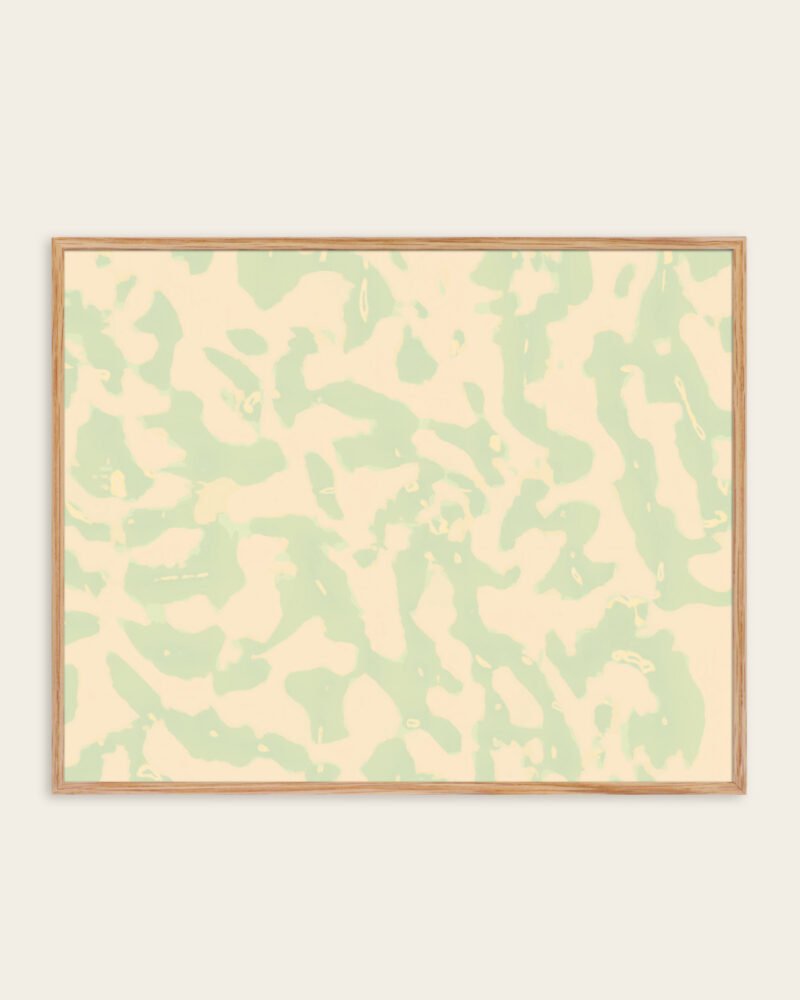 Abstract neutral pastel soft colored Camo painterly fine art print titled “Sage Whisper” by 83 Oranges/Uma Gokhale for contemporary interiors