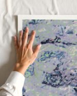 Abstract neutral pastel soft colored painterly fine art print titled “Where the sky rests” by 83 Oranges/Uma Gokhale for contemporary Scandinavian Nordic interiors