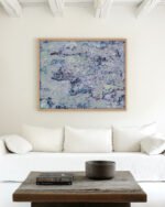 Abstract neutral pastel soft colored painterly fine art print titled “Where the sky rests” by 83 Oranges/Uma Gokhale for contemporary Scandinavian Nordic interiors