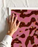 Abstract Camo painterly fine art print titled “Cocoa Bloom” by 83 Oranges/Uma Gokhale for contemporary interiors
