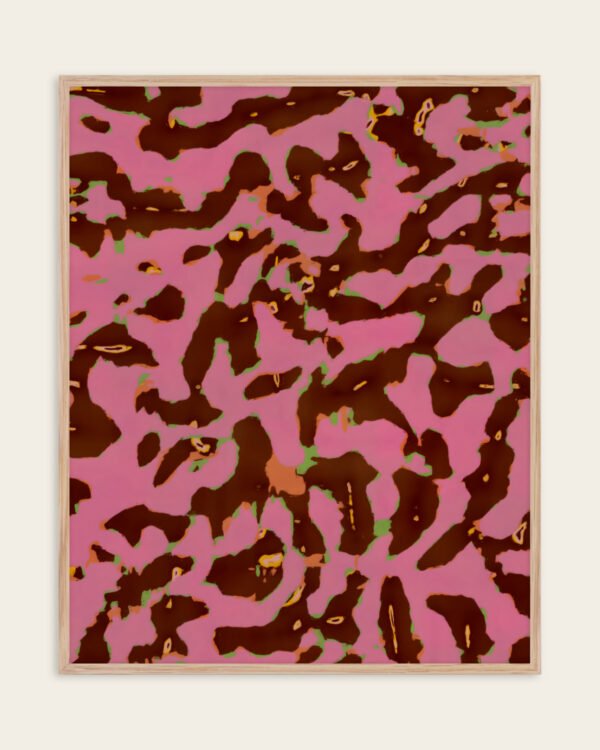 Abstract Camo painterly fine art print titled “Cocoa Bloom” by 83 Oranges/Uma Gokhale for contemporary interiors