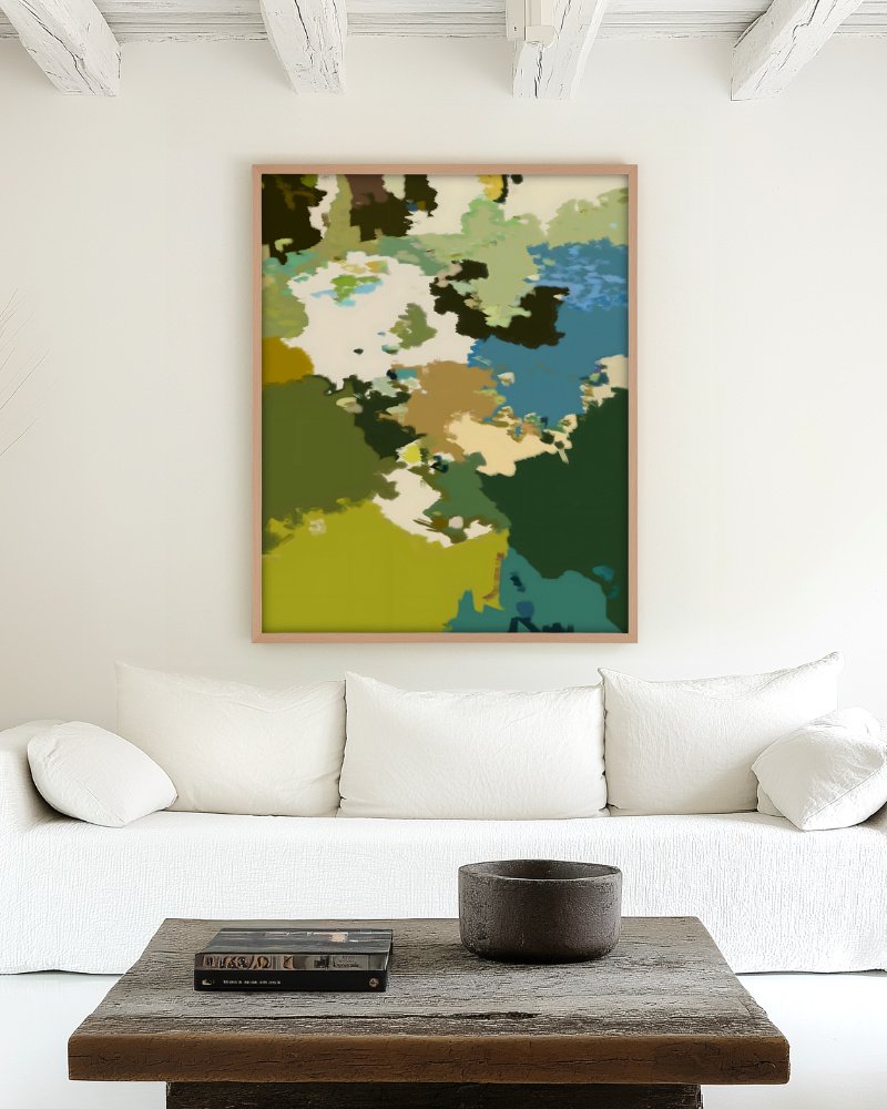 Abstract rich color nature landscape painterly fine art print titled “Light Meets Water” by 83 Oranges/Uma Gokhale for contemporary Scandinavian Nordic interiors Abstract rich color nature landscape painterly fine art print titled “Light Meets Water” by 83 Oranges/Uma Gokhale for contemporary Scandinavian Nordic interiors