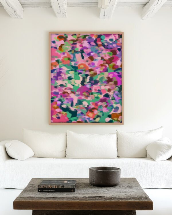 Abstract landscape painterly floral botanical fine art print titled “Where the Sun finds us” by 83 Oranges/Uma Gokhale for contemporary interiors