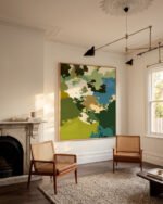 Abstract rich color nature landscape painterly fine art print titled “Light Meets Water” by 83 Oranges/Uma Gokhale for contemporary Scandinavian Nordic interiors Abstract rich color nature landscape painterly fine art print titled “Light Meets Water” by 83 Oranges/Uma Gokhale for contemporary Scandinavian Nordic interiors
