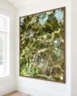 Abstract nature landscape lake painterly fine art print titled “Dappled Sanctuary” by 83 Oranges/Uma Gokhale for contemporary Scandinavian Nordic interiors