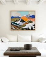 Abstract photography collage digital fine art print titled “Two Suns rising” by 83 Oranges/Uma Gokhale for contemporary Scandinavian Nordic interiors
