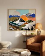 Abstract photography collage digital fine art print titled “Two Suns rising” by 83 Oranges/Uma Gokhale for contemporary Scandinavian Nordic interiors