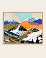 Abstract photography collage digital fine art print titled “Two Suns rising” by 83 Oranges/Uma Gokhale for contemporary Scandinavian Nordic interiors