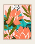 Abstract rich color nature floral painterly fine art print titled “If I had a flower for every time..” by 83 Oranges/Uma Gokhale for contemporary Scandinavian Nordic interiors