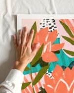 Abstract rich color nature floral painterly fine art print titled “If I had a flower for every time..” by 83 Oranges/Uma Gokhale for contemporary Scandinavian Nordic interiors