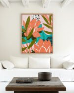 Abstract rich color nature floral painterly fine art print titled “If I had a flower for every time..” by 83 Oranges/Uma Gokhale for contemporary Scandinavian Nordic interiors