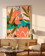 Abstract rich color nature floral painterly fine art print titled “If I had a flower for every time..” by 83 Oranges/Uma Gokhale for contemporary Scandinavian Nordic interiors
