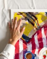 Still Life breakfast painterly fine art print titled “Where the Sun finds us” by 83 Oranges/Uma Gokhale for contemporary interiors