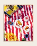 Still Life breakfast painterly fine art print titled “Where the Sun finds us” by 83 Oranges/Uma Gokhale for contemporary interiors