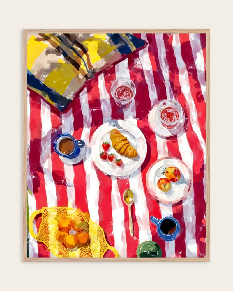 Still Life breakfast painterly fine art print titled “Where the Sun finds us” by 83 Oranges/Uma Gokhale for contemporary interiors